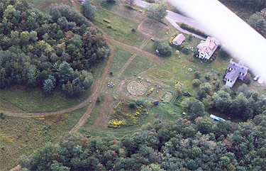 Aerial shot of the front acres.