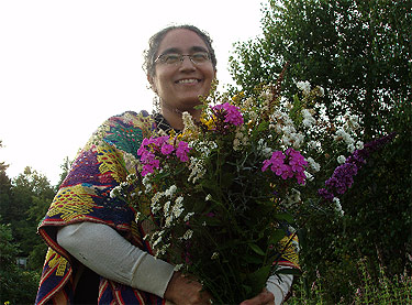 Elizabeth in the garden - one of our off-site steward partners.